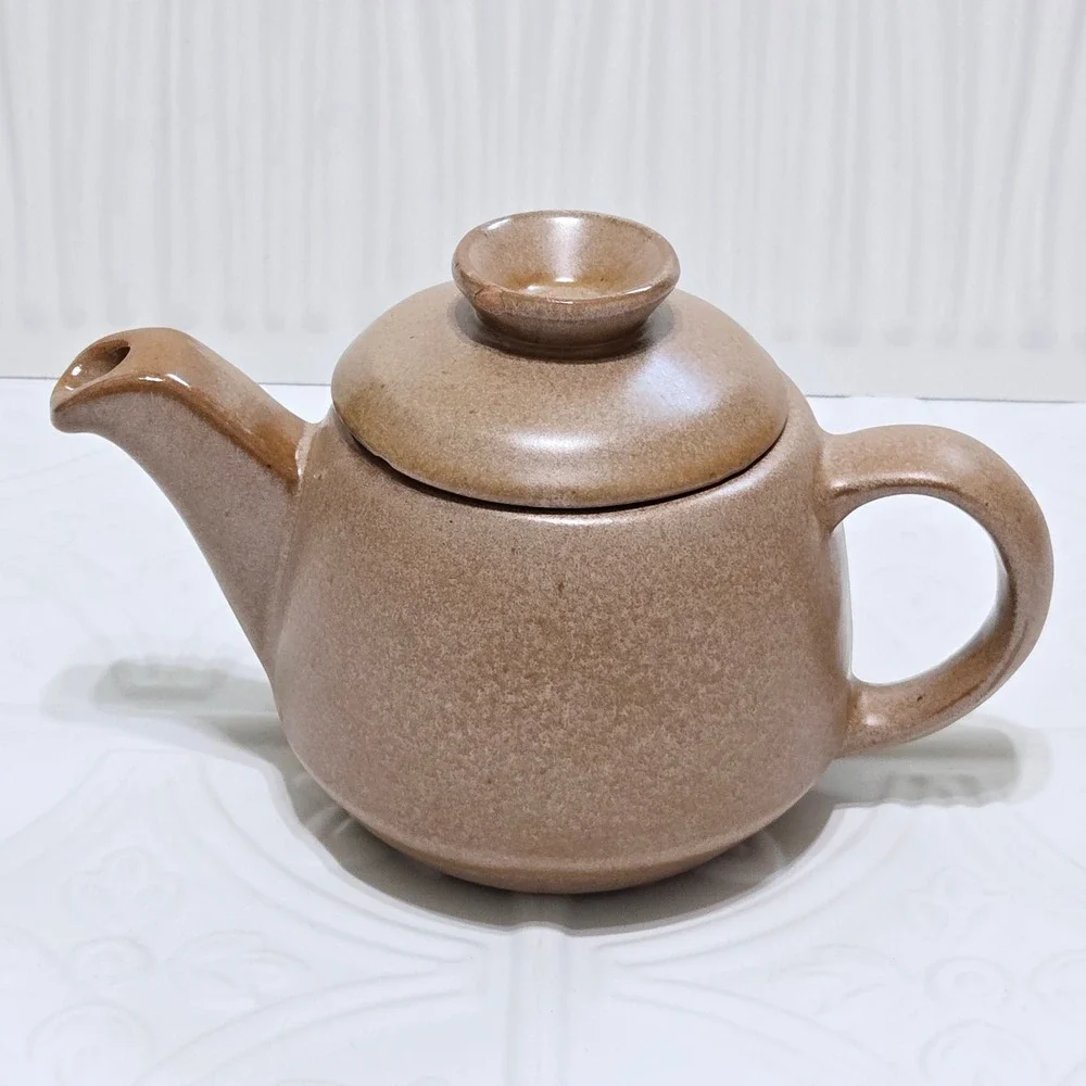 Frankoma Pottery 2 Cup Tea Pot Plainsman Brown Tan 6J